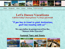 Tablet Screenshot of letsdancevacations.com